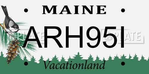 ARH95I Maine License Plate