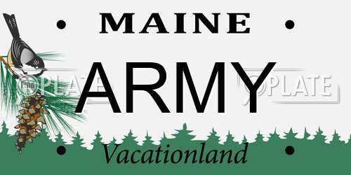 ARMY Maine License Plate