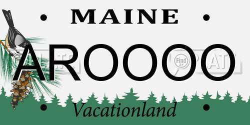 AROOOO Maine License Plate