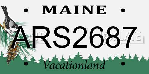 ARS2687 Maine License Plate
