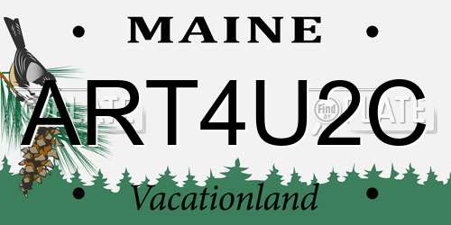 ART4U2C Maine License Plate