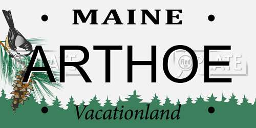 ARTHOE Maine License Plate