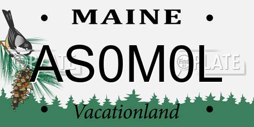 AS0M0L Maine License Plate