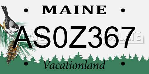 AS0Z367 Maine License Plate