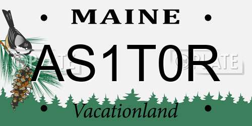 AS1T0R Maine License Plate