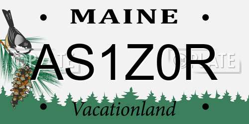 AS1Z0R Maine License Plate