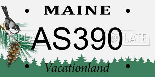 AS390 Maine License Plate