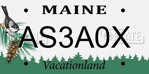 AS3A0X Maine License Plate