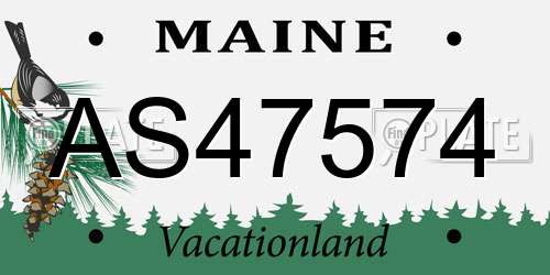 AS47574 Maine License Plate