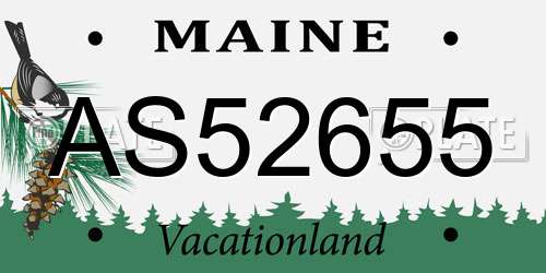 AS52655 Maine License Plate