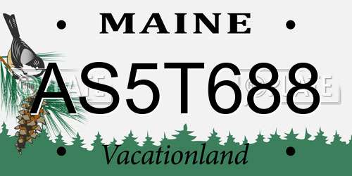 AS5T688 Maine License Plate