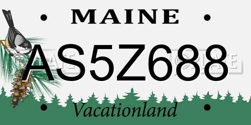 AS5Z688 Maine License Plate