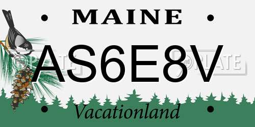 AS6E8V Maine License Plate
