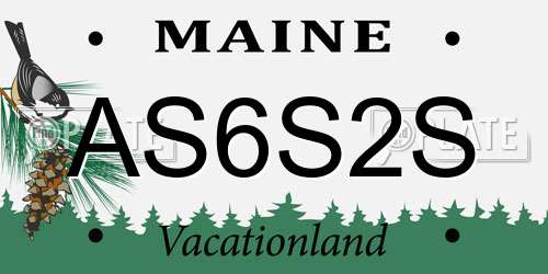 AS6S2S Maine License Plate