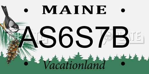 AS6S7B Maine License Plate