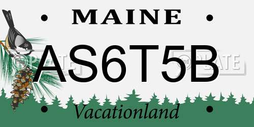 AS6T5B Maine License Plate