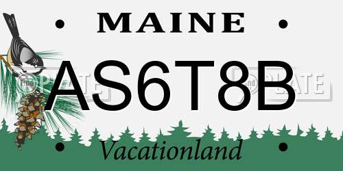 AS6T8B Maine License Plate