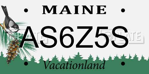 AS6Z5S Maine License Plate