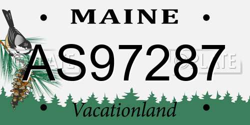 AS97287 Maine License Plate