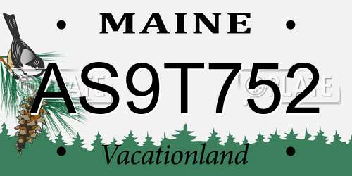 AS9T752 Maine License Plate