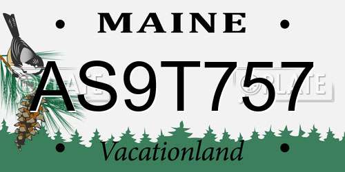AS9T757 Maine License Plate