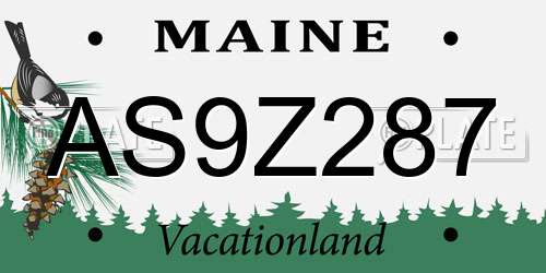 AS9Z287 Maine License Plate