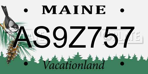AS9Z757 Maine License Plate