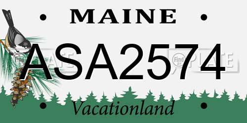 ASA2574 Maine License Plate