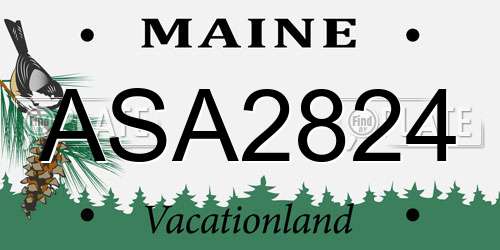 ASA2824 Maine License Plate