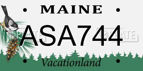 ASA744 Maine License Plate