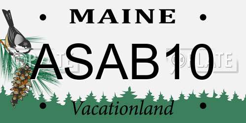 ASAB10 Maine License Plate