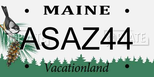 ASAZ44 Maine License Plate