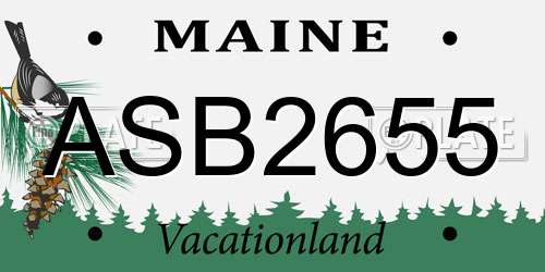 ASB2655 Maine License Plate
