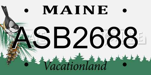 ASB2688 Maine License Plate