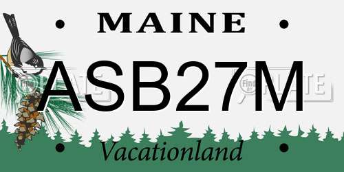 ASB27M Maine License Plate