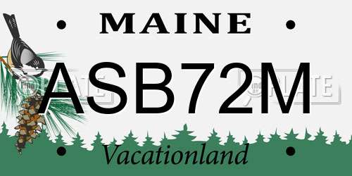 ASB72M Maine License Plate
