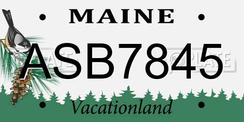 ASB7845 Maine License Plate