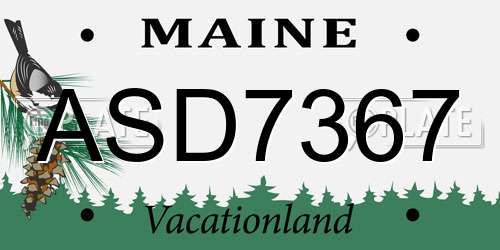 ASD7367 Maine License Plate