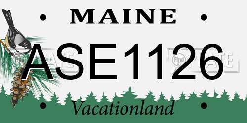 ASE1126 Maine License Plate