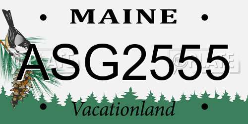 ASG2555 Maine License Plate