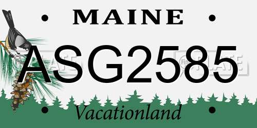 ASG2585 Maine License Plate