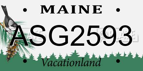 ASG2593 Maine License Plate