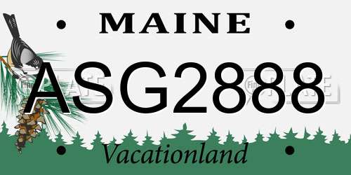 ASG2888 Maine License Plate