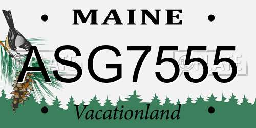 ASG7555 Maine License Plate