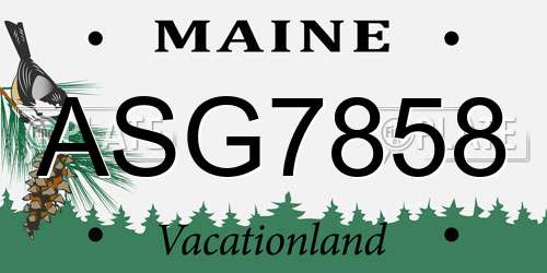 ASG7858 Maine License Plate