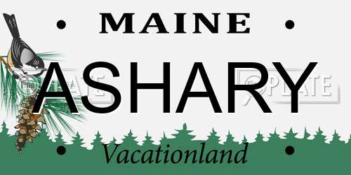 ASHARY Maine License Plate