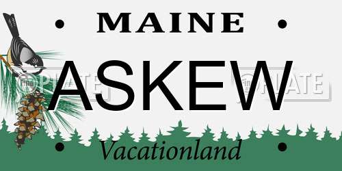 ASKEW Maine License Plate