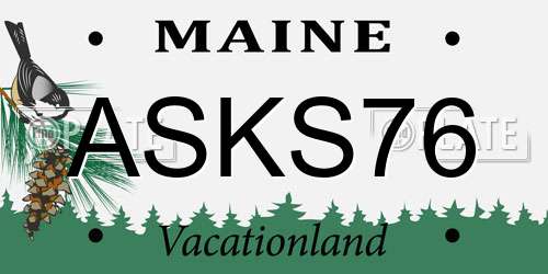 ASKS76 Maine License Plate