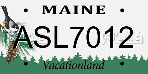 ASL7012 Maine License Plate