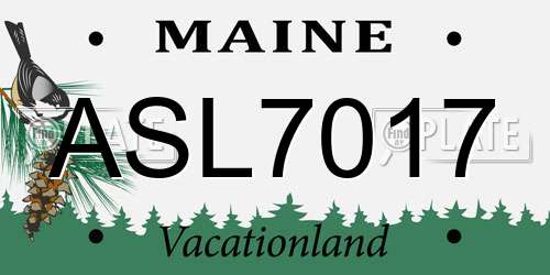 ASL7017 Maine License Plate